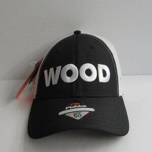 Men's Pukka Headwear Black White Mesh Golf Hat Knollwood CC NY WOOD Logo NWT SPF